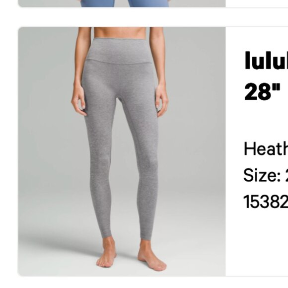 lululemon Align™ High-Rise Pant 28" Heathered Core Medium Grey Size: 2 - Picture 1 of 5
